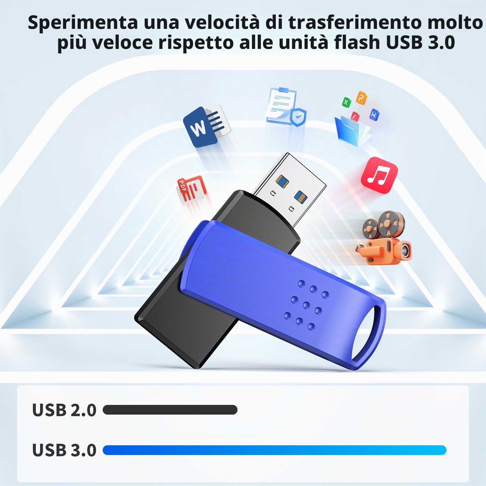KOOTION Chiavetta USB 64 GB USB 3.0 5 Pezzi Pennetta USB 64GB Piccolo e Leggero Pen Drive 5 Pack Chiavetta 64GB 3.0 Nero Set Penne 64GB Con indicatore LED Para Ordenador/TV/Coche/Player, ect
