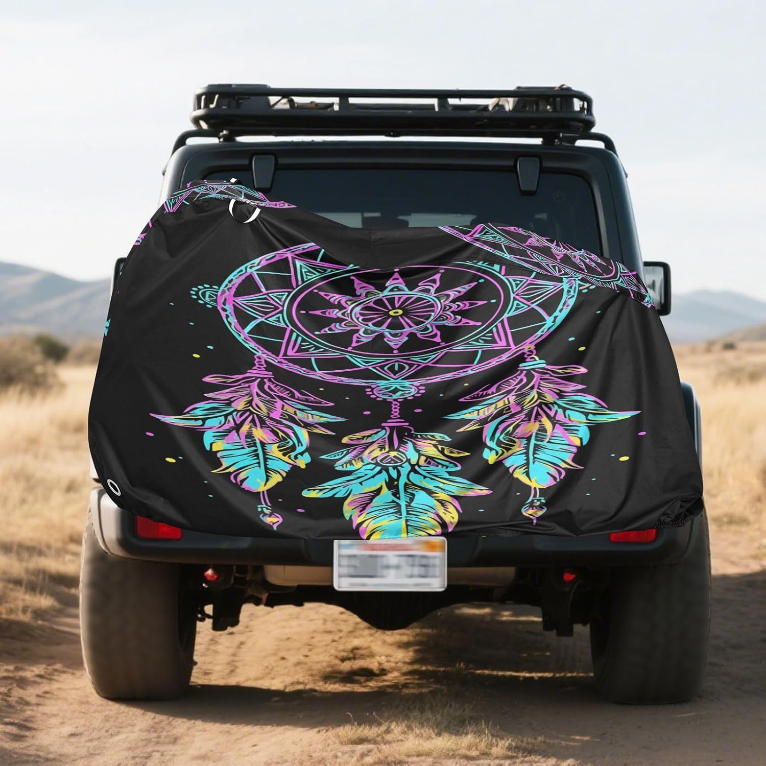 ALAZA Rainbow Dreamcatcher Boho Bike Cover Waterproof Outdoor Ebike Bicycle Covers Tarp Protection for 1/2 Bikes, Sun UV Dust Wind Proof