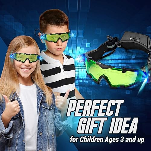 Miniatura 3 de SLF - Gafas de visión nocturna para niños con bolígrafo de tinta invisible, ver en la oscuridad con equipo de espía, escribe mensajes secretos con