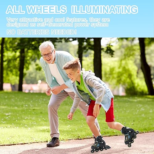Miniatura 4 de Woolitime Cuchillas deportivas ajustables para niñas y niños con todas las ruedas iluminadoras patines en línea seguros y duraderos patines para