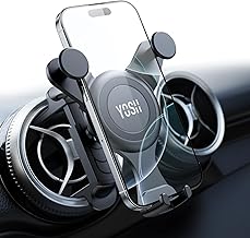 YOSH Car Mobile Phone Holder for Mercedes A/B/C/V Class, Mercedes Mobile Phone Holder for Round Ventilation, Car Mobile Phone Holder for Round Ventilation Grille, Installation in Seconds for iPhone