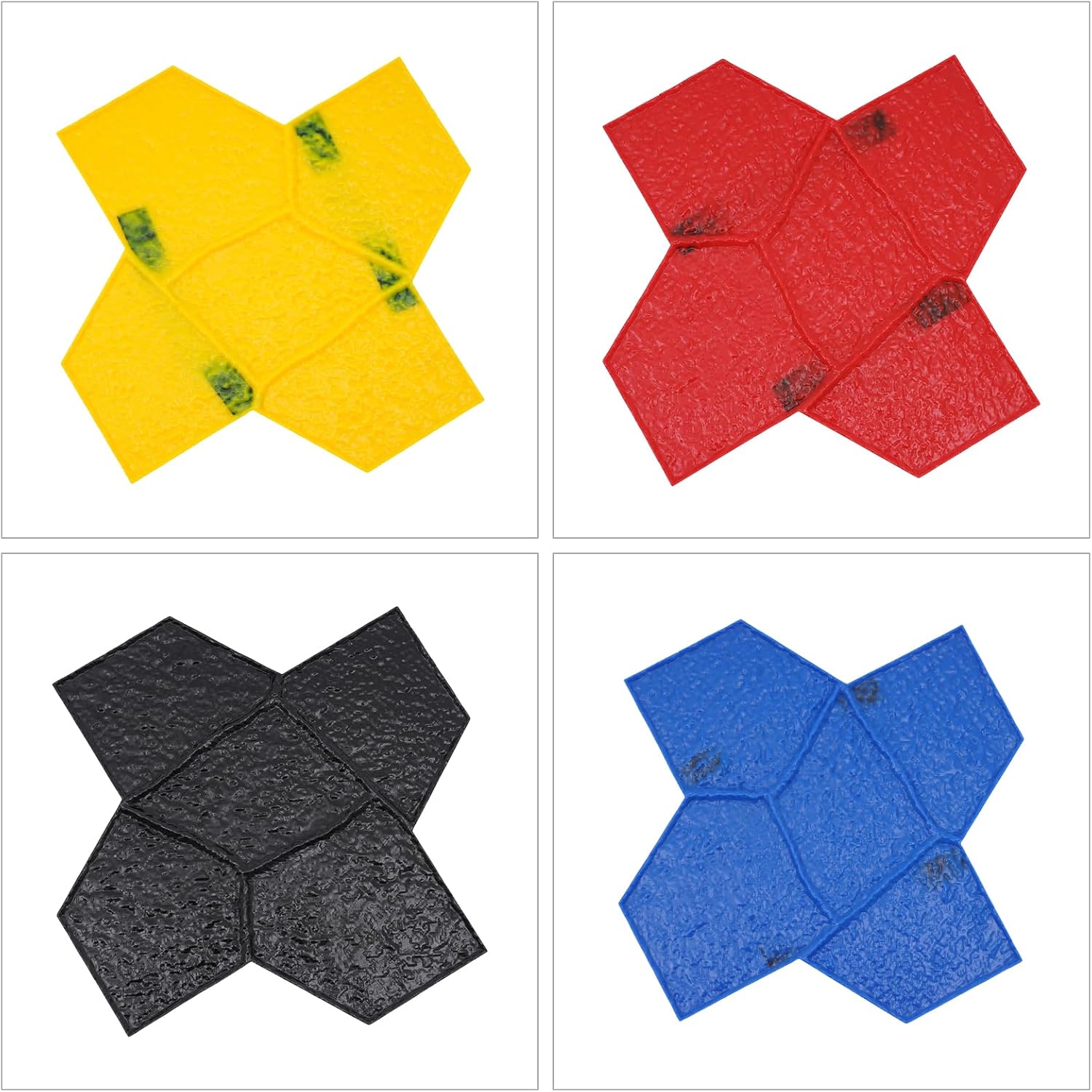 Concrete Stamp Set, 23"x23" Decorative Stone Tile Pattern, 4Pcs Sturdy Polyurethane Texturing Mats, Concrete Stamping Mats for Walls/Floors