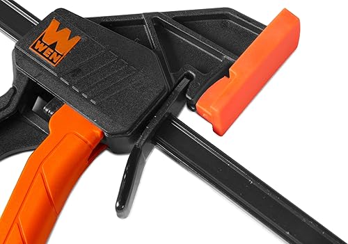 Miniatura 8 de WEN CLR062 Abrazaderas y esparcidores de barra de acero resistente de 6 pulgadas con garganta de 2.3 pulgadas, paquete de cuatro