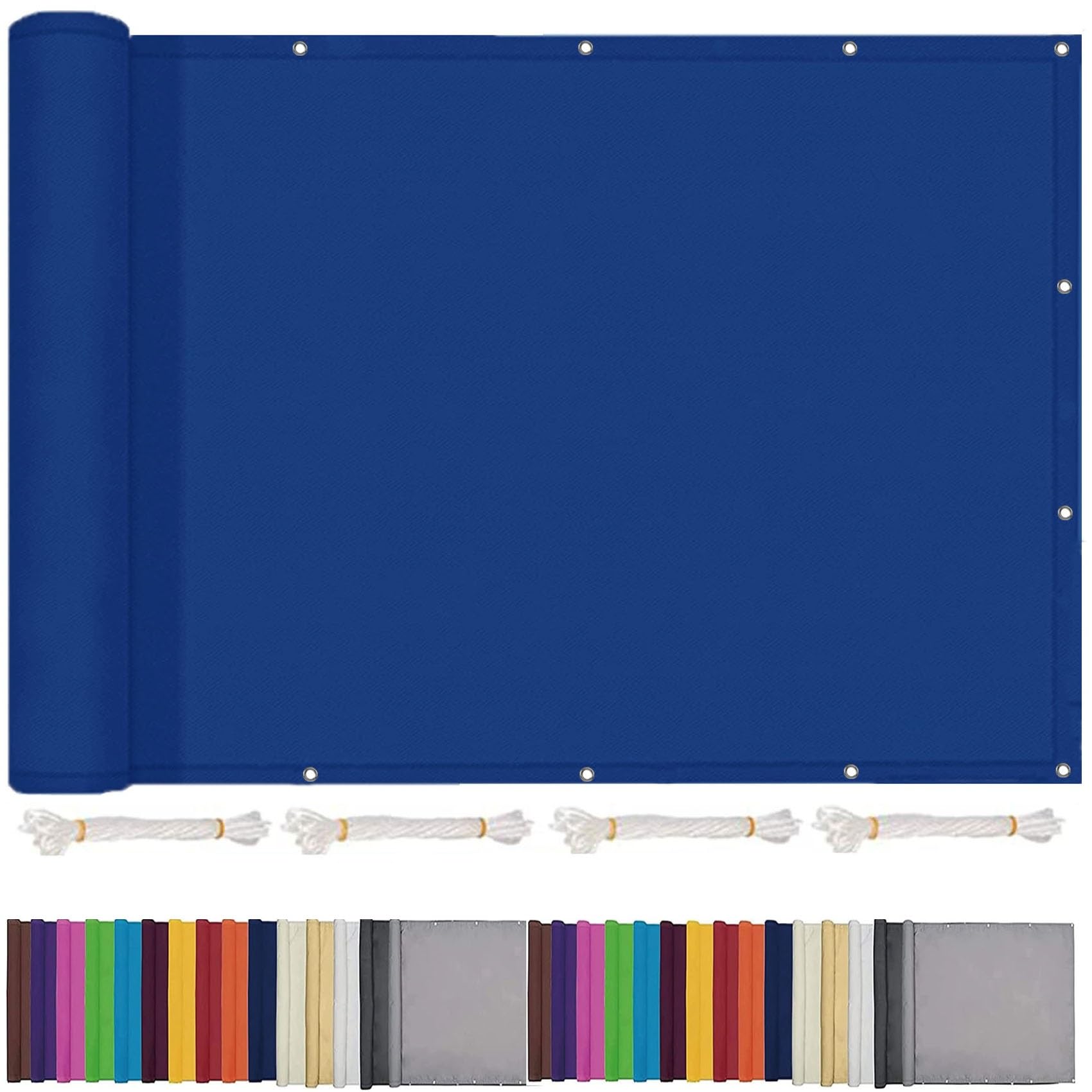 Voile d'ombrage rectangulaire 1.7x2.2m bleu foncé avec kit de fixation