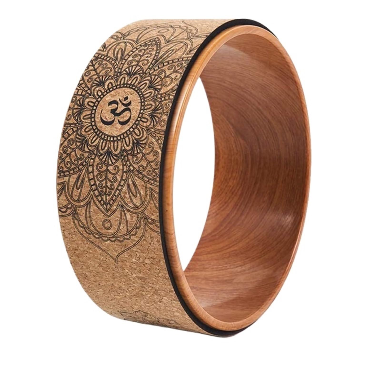 Rueda de Corcho for posturas Yoga, Flexiones hacia atrás e inversiones. Apoyo con Efecto Madera para aliviar el Dolor de Espalda