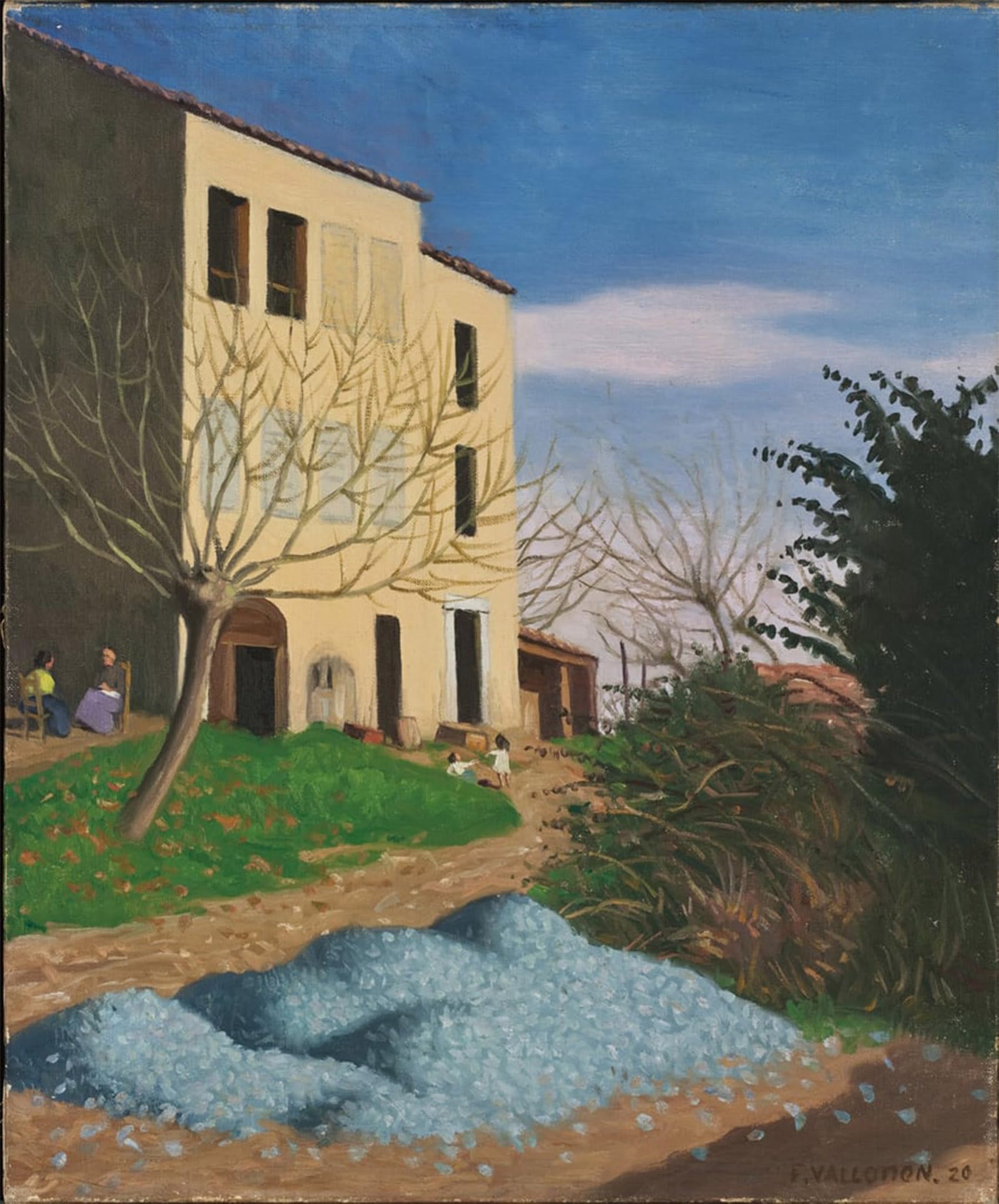 SERENDIPITP Retro Picture Poster Wall Art Pictures Painting House in the Sun Blue Stones by Felix Edouard Vallotton Wall Art Canvas Print for Wall Decor 60x90cm