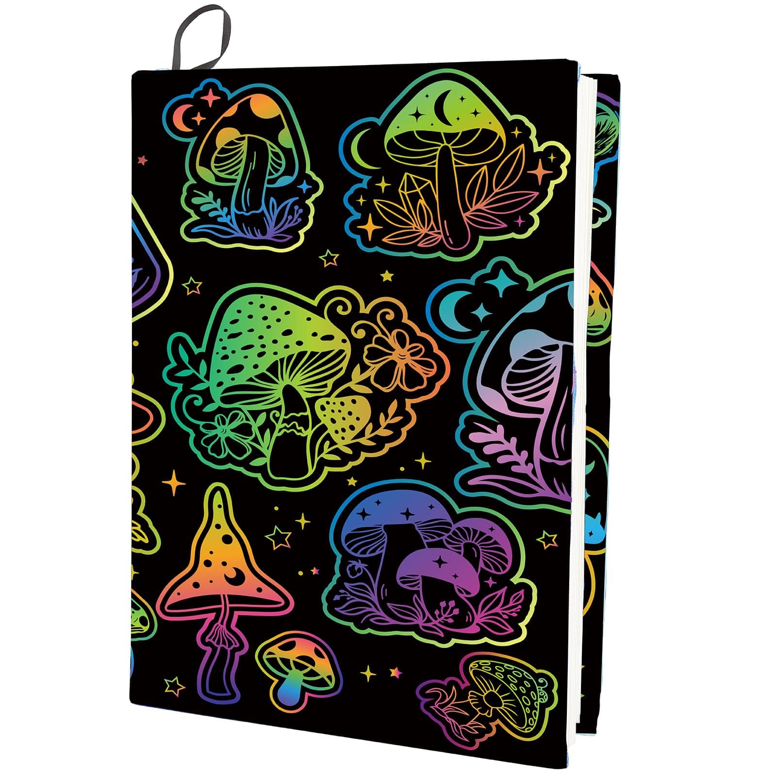 CRASPIRE Funda Elástica para Libros con Forma de Seta, Colorida, Lavable, Reutilizable, Grande, Protector de Libros de Nailon, Envolturas Elásticas para Cuadernos de 9.4x15.7 Pulgada, Adecuadas