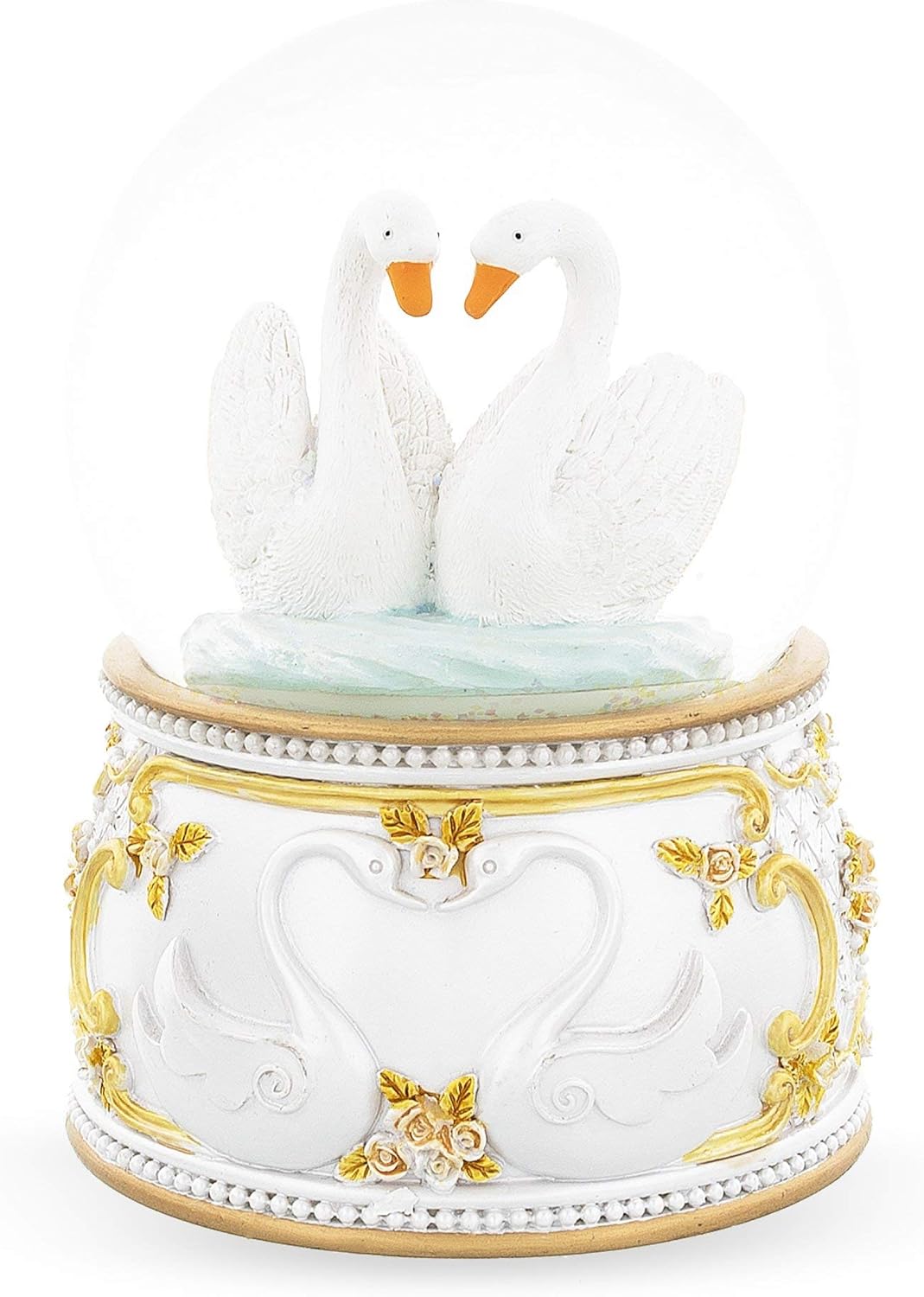 Romantic Swan Spinning Musical Water Snow Globe