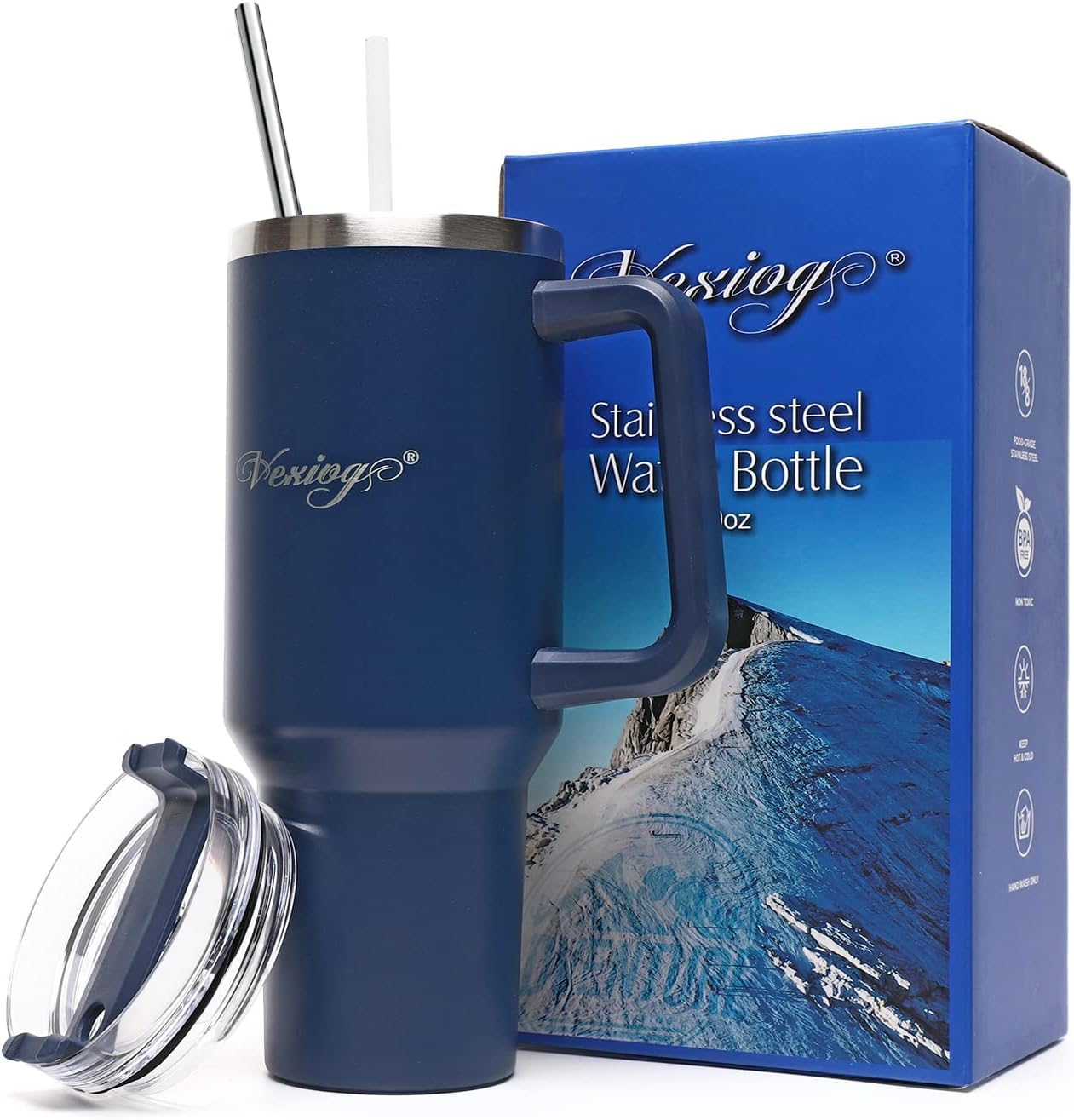 Reusable Vacuum Quencher Tumbler with Straw,40oz Insulated