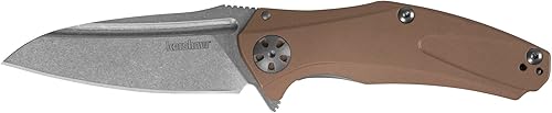 Miniatura 3 de Kershaw Natrix - Navaja de cobre (7006CU) hoja de punto de caída de 2.75 pulgadas con acero D2 lavado a la piedra mango de cobre pesado con herrajes