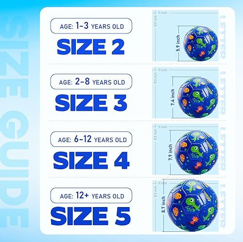 Miniatura 2 de U&C Planet Balón de fútbol de tamaño 2 y 3 para niños pequeños y niños, pelota de dibujos animados para niñas y niños de 2 años en adelante, juegos