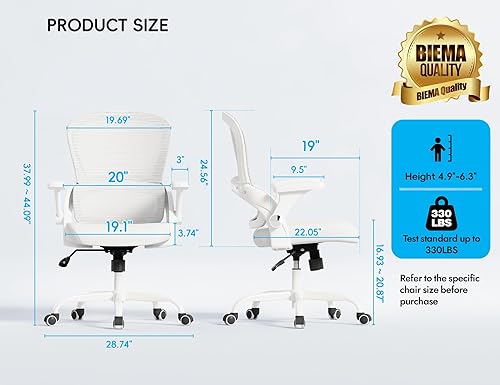 Miniatura 2 de TRALT Silla de oficina ergonómica con soporte trasero, sillas de escritorio de oficina en casa, silla de escritorio cómoda, silla de computadora,