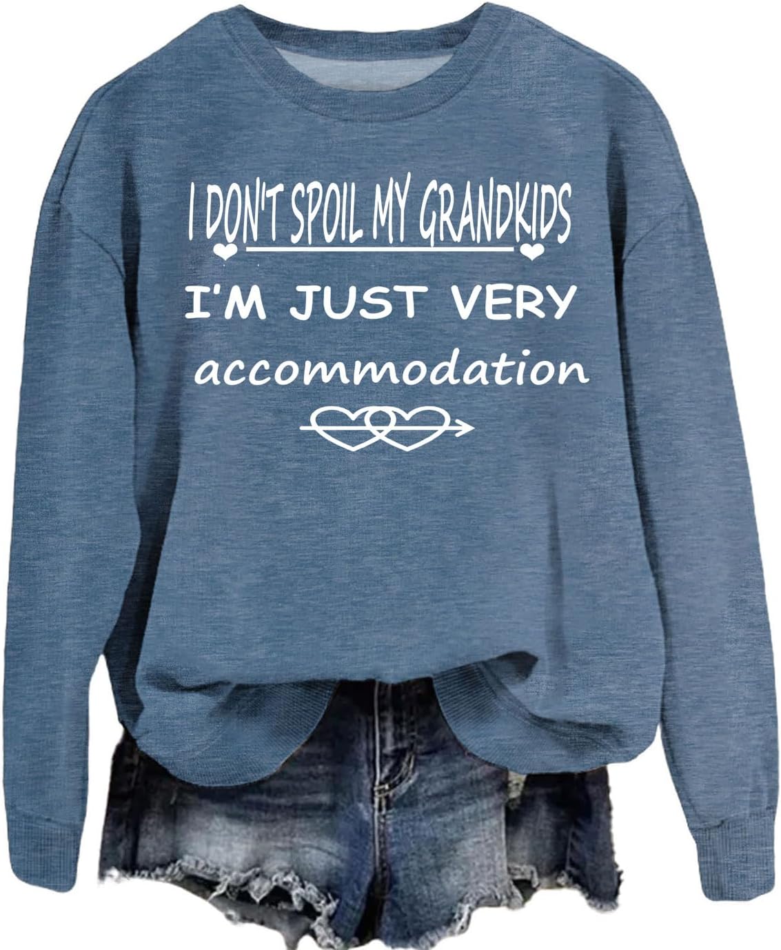 Grandma Sweatshirt For Womens, I Don't Spoil My Grandkids Print Long Sleeve Crew Neck Graphic Pullover Sweatshirt - Image 7