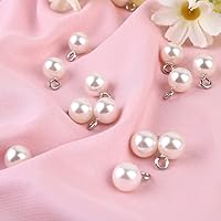 Vista 5 de Exceart 100 dijes colgantes de perlas de plástico, cuentas redondas de perlas de imitación para manualidades, aretes, collares, accesorios