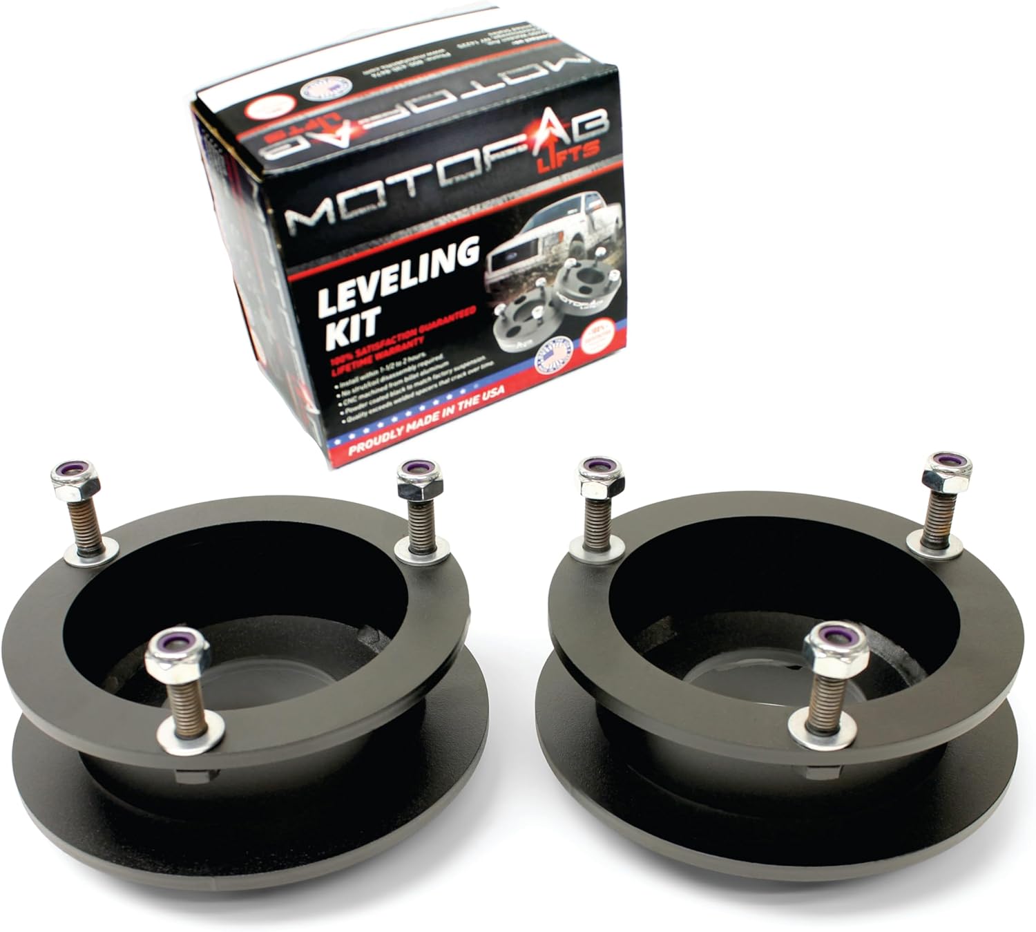 MotoFabLifts 2" Front Leveling Lift Kits for 4WD Dodge Ram 1500 1994-2001,1994-2013 Ram 2500,1994-2012 Ram 3500 Truck Lift Pucks MADE IN THE USA