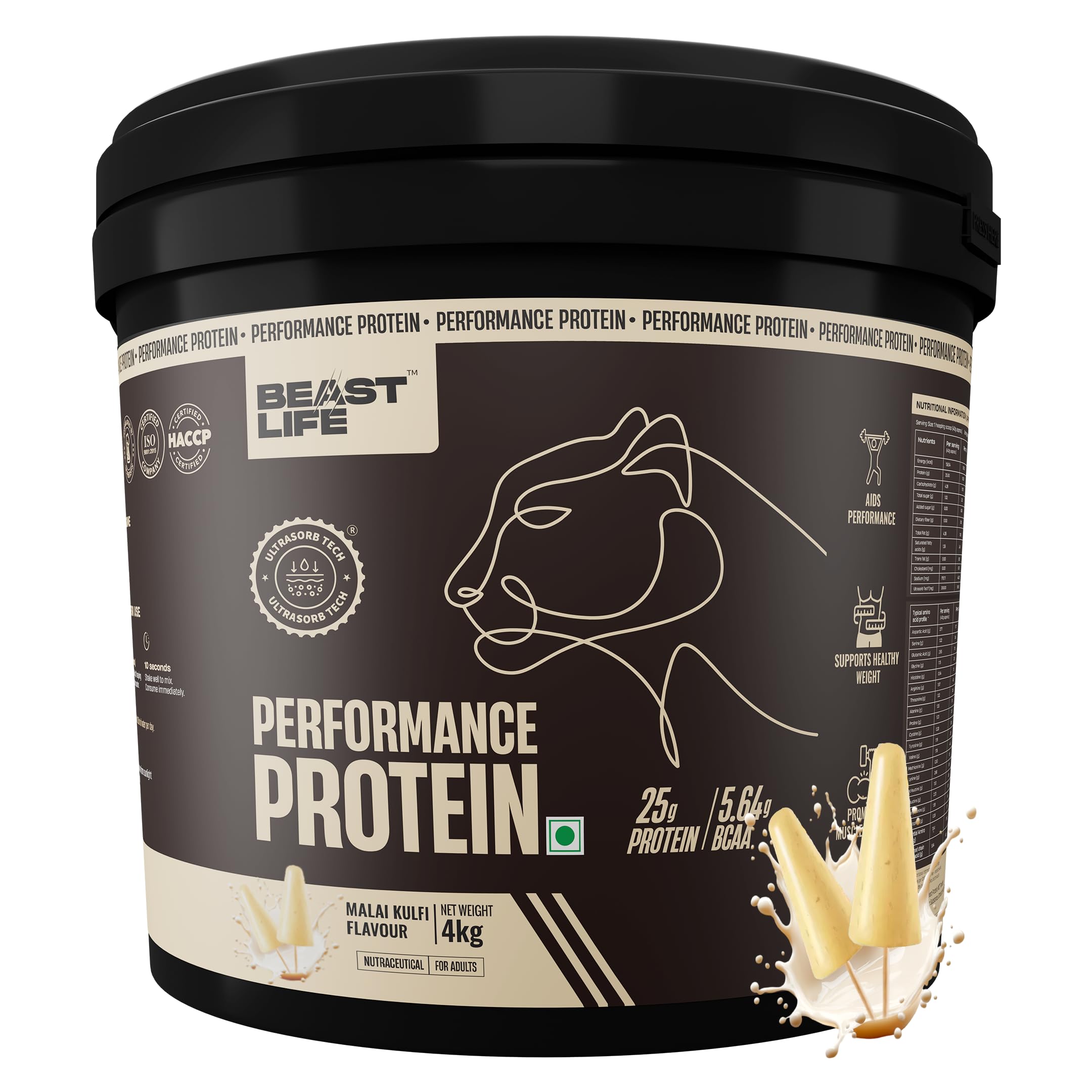 BeastLife Performance Yeast Protein Powder | 25g Protein | Chocolate Mocha Flavour|NABL Lab Certified | High Absorption for Muscle Growth |Smooth & Light, Easy to Digest with Ultrasorb Tech|5.64g BCAA | Best For Gut | Beta Glucan | Improves Immune Function | 1 Kg — Amazon image 31