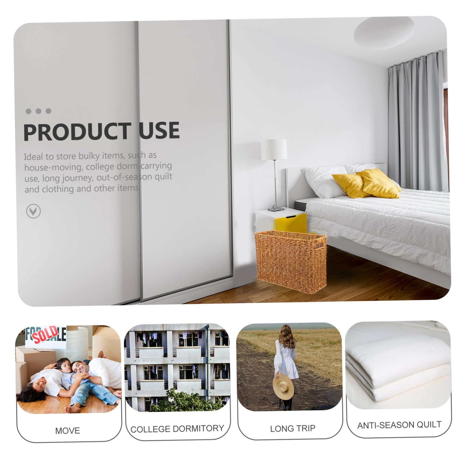 Cesto Portaoggetti Rettangolare Cestino Intrecciato Creativo Multiuso in Plastico Design Delicato e Funzionale per Casa e Hotel per Riviste e Oggetti Vari