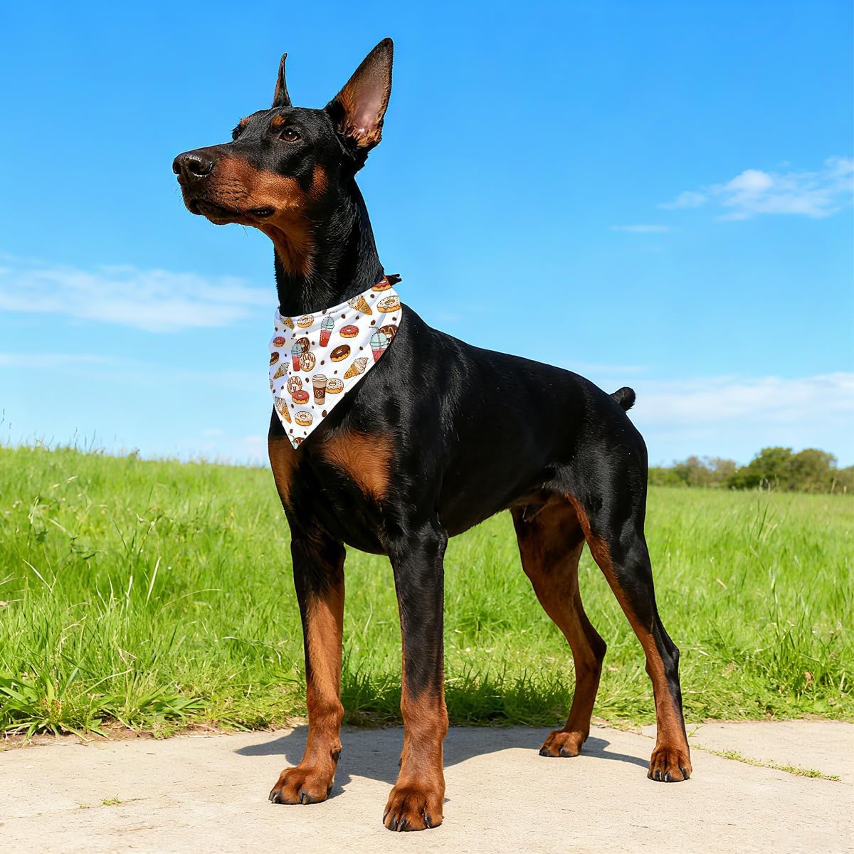 Ice Cream Dog Bandana for Small Medium Dogs,Food Pet Scarf,Donut Ice Cream Dog Scarf, Cute Funny Dogs Outfit for Daily Wear, Pet Scarves Accessories, Lightweight Soft Breathable Fabric image 5