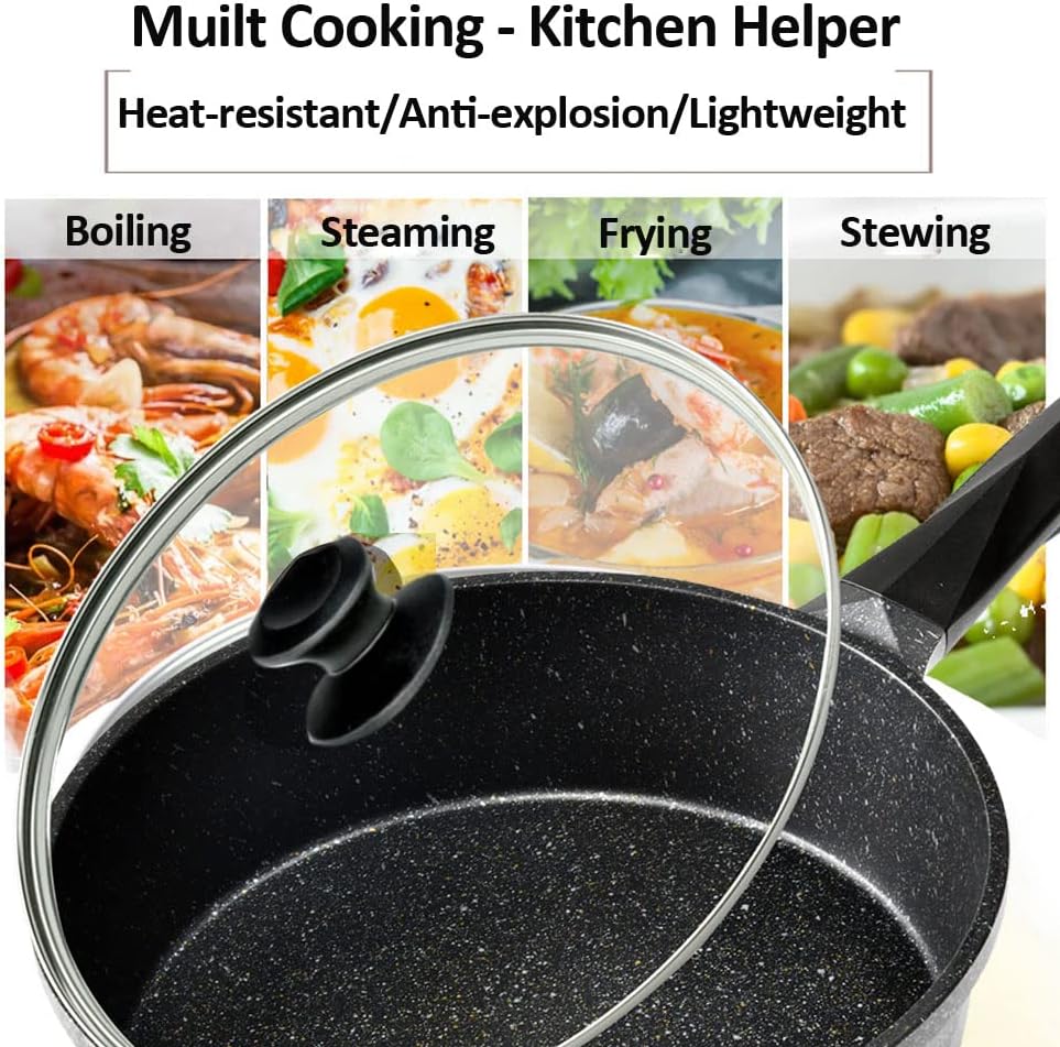 11 In Glass Lid for Frying Pan, Tempered Replacement Cover Compatible with All 11 Inches Cookware for Skillets, Round Cast Iron, Cast Aluminium, Stainless Steel Pans &Pots: Home & Kitchen