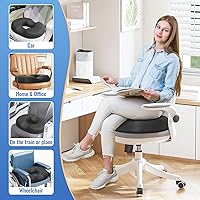 Vista 6 de CloudBliss Cojín de asiento con forma de dona para aliviar el dolor del coxis y hemorroides, cojín de espuma viscoelástica para embarazo posparto