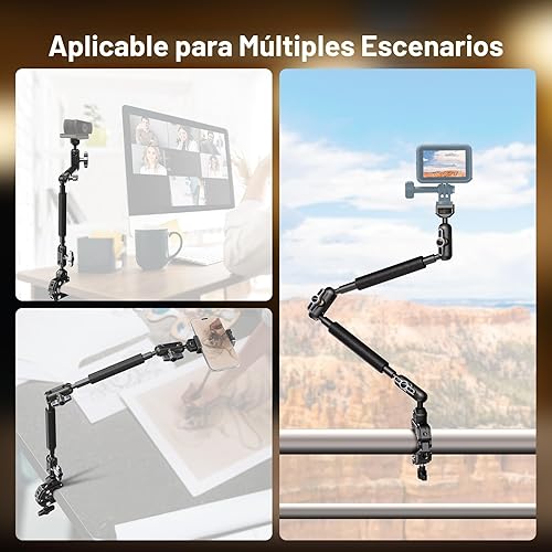 Miniatura 5 de NEEWER Brazo Mágico de 22" con Abrazadera de Escritorio, Montura de Cámara Superior con Brazo Articulado de Micrófono Boom 1/4" 3/8" Hilos