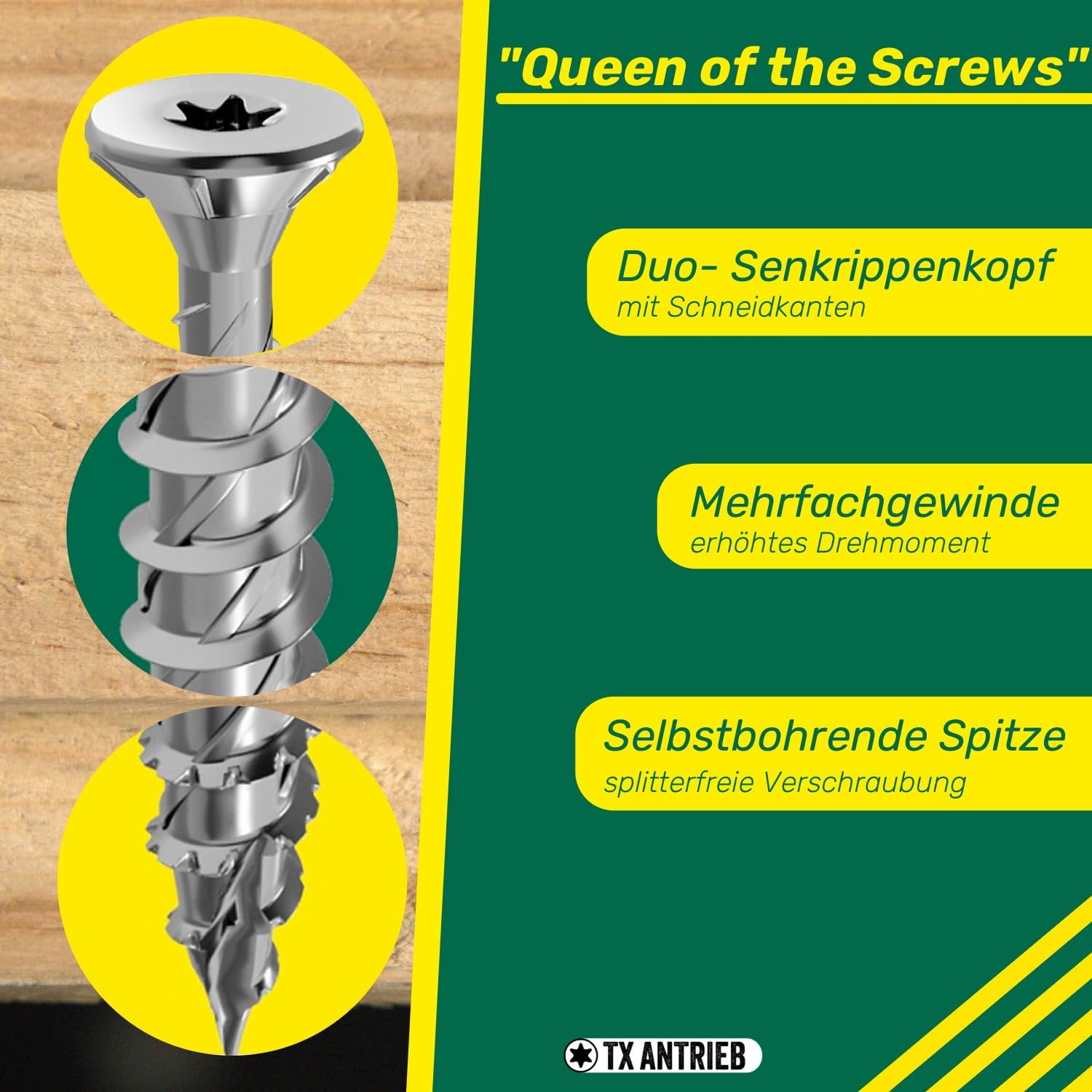 JET-FAST spaanplaatschroeven TX20 torx 5.0x120mm - deeldraad per 100
