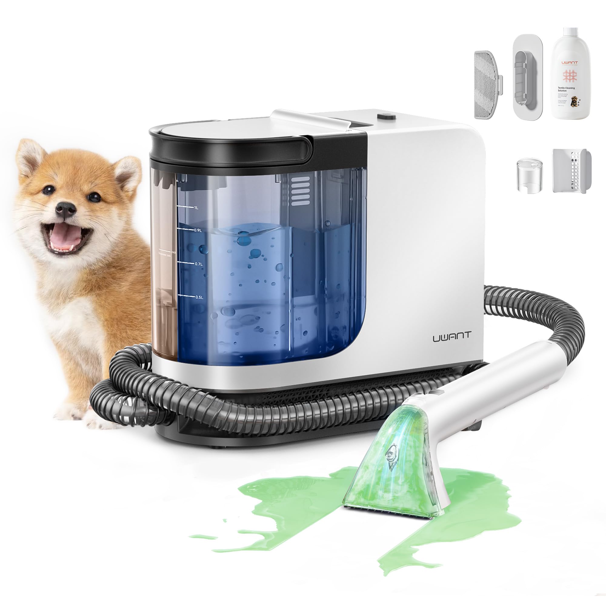 uwant portable carpet cleaner 18kpa powerful suction spot upholstery cleaner for deep cleaning self-cleaning carpet cleaner machine with exclusive specialty tools pro 18kpa