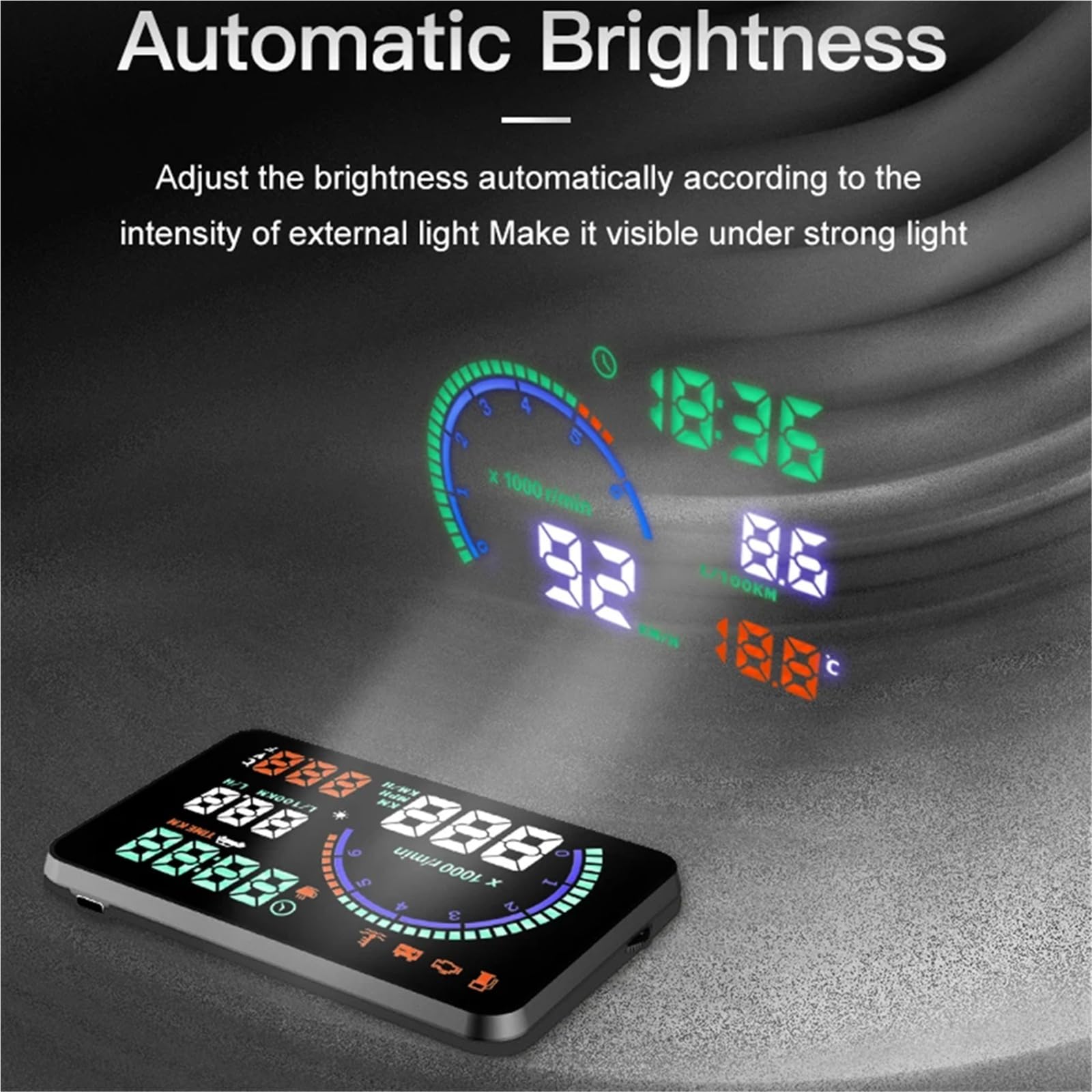 HUD OBD2 Head Up Display Windshield Projector for Gasoline Car Speedometer