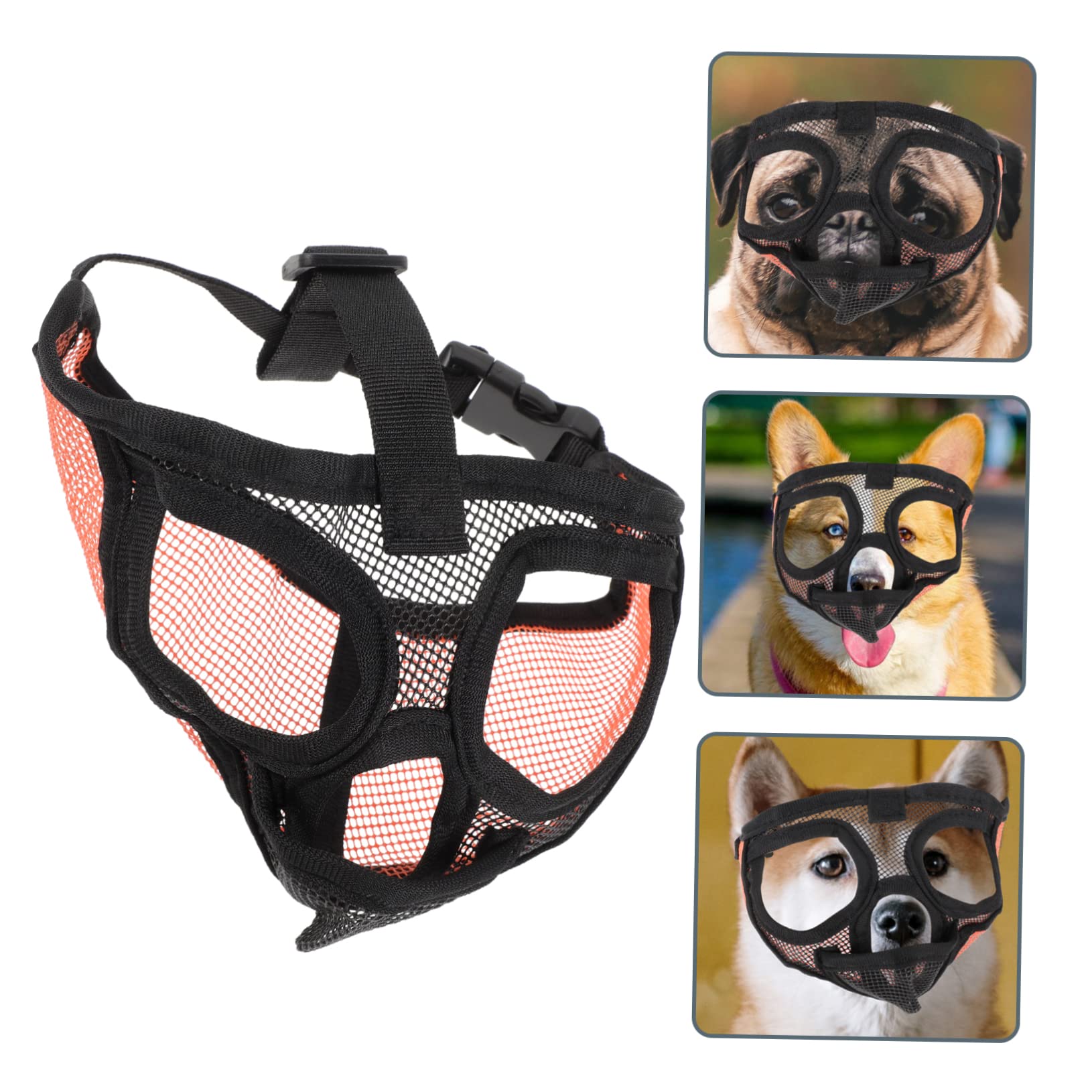 Toddmomy 5 Piezas Bozal Pequeño para Perros Bozal Portátil para Perros Boca De Mascota Máscara De Mascota para Bozal De Bulldog De Malla De Polivinilo Suave Cuerda