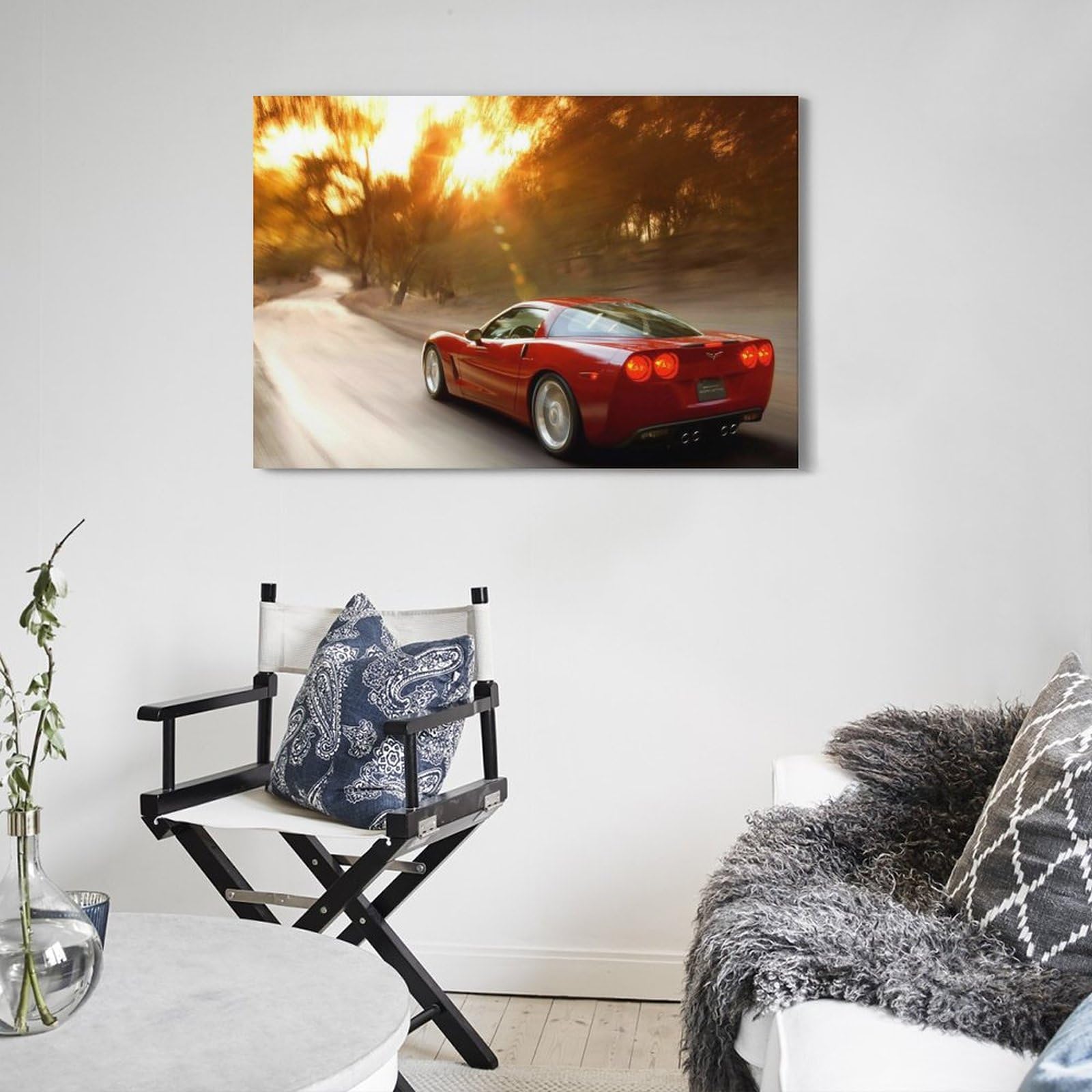 Poster Sur Toile Chevrolet Corvette Grand Sport - Décoration Murale Moderne 30 X 45 Cm - YIBIN Hyper Car