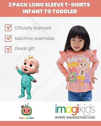 Miniatura 3 de CoComelon JJ Cody Nina - Paquete de 2 camisetas para bebés y niños pequeños