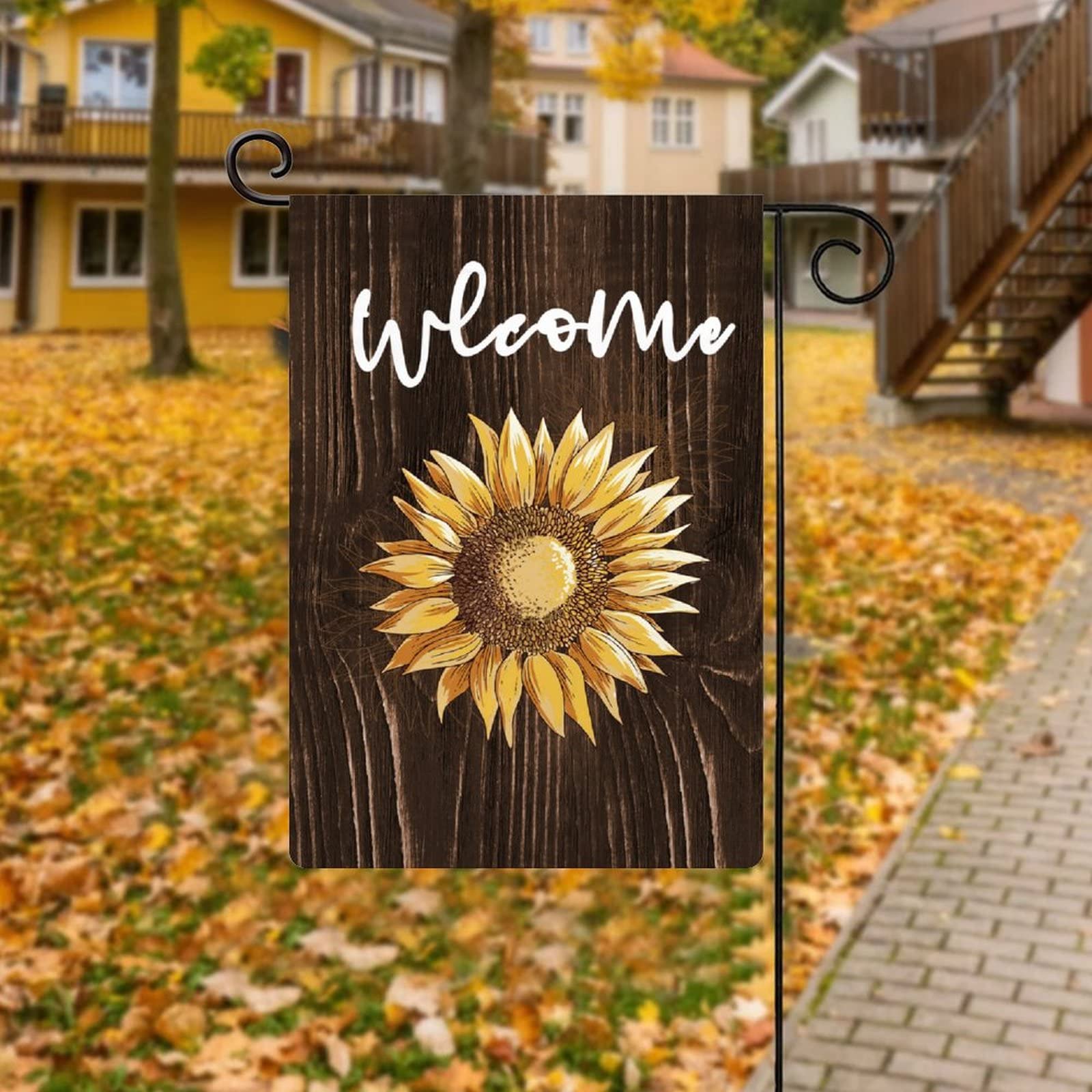 CMEGKE Sonnenblumen-Gartenflagge – Doppelseitig, Jute, 31,8x45,7 Cm Für Frühling & Sommer