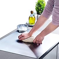 Vista 3 de Tabla de cortar de acero inoxidable para cocina, 304 tablas de cortar de doble cara de grado alimenticio, tabla de cortar duradera resistente al