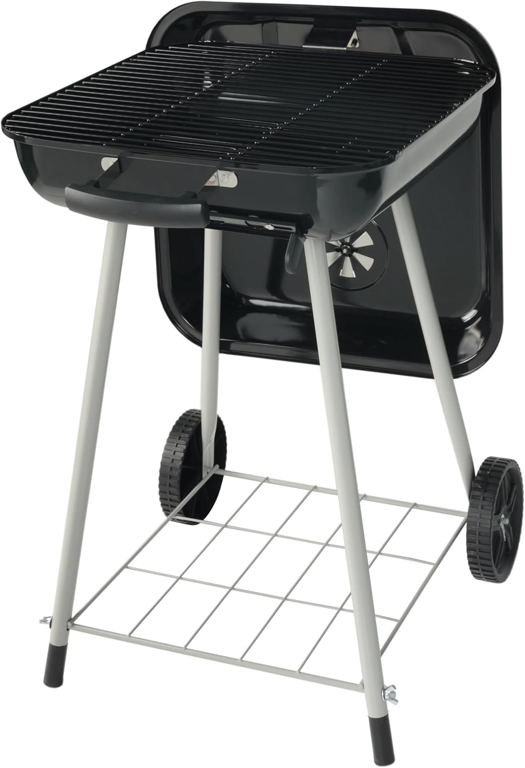17.5 Inch Charcoal Grill with Wheels, Black - 302 Sq.In Cooking Surface, Porcelain Coated Outdoor Grill for Backyard, Patio, Camping, 16 Burger Capacity, Easy Assembly