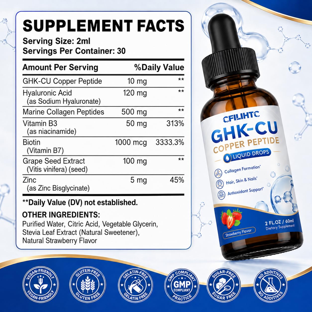 GHK-Cu Copper Peptide Supplement Liquid for Skin, Hair & Vitality Support — Amazon image 8