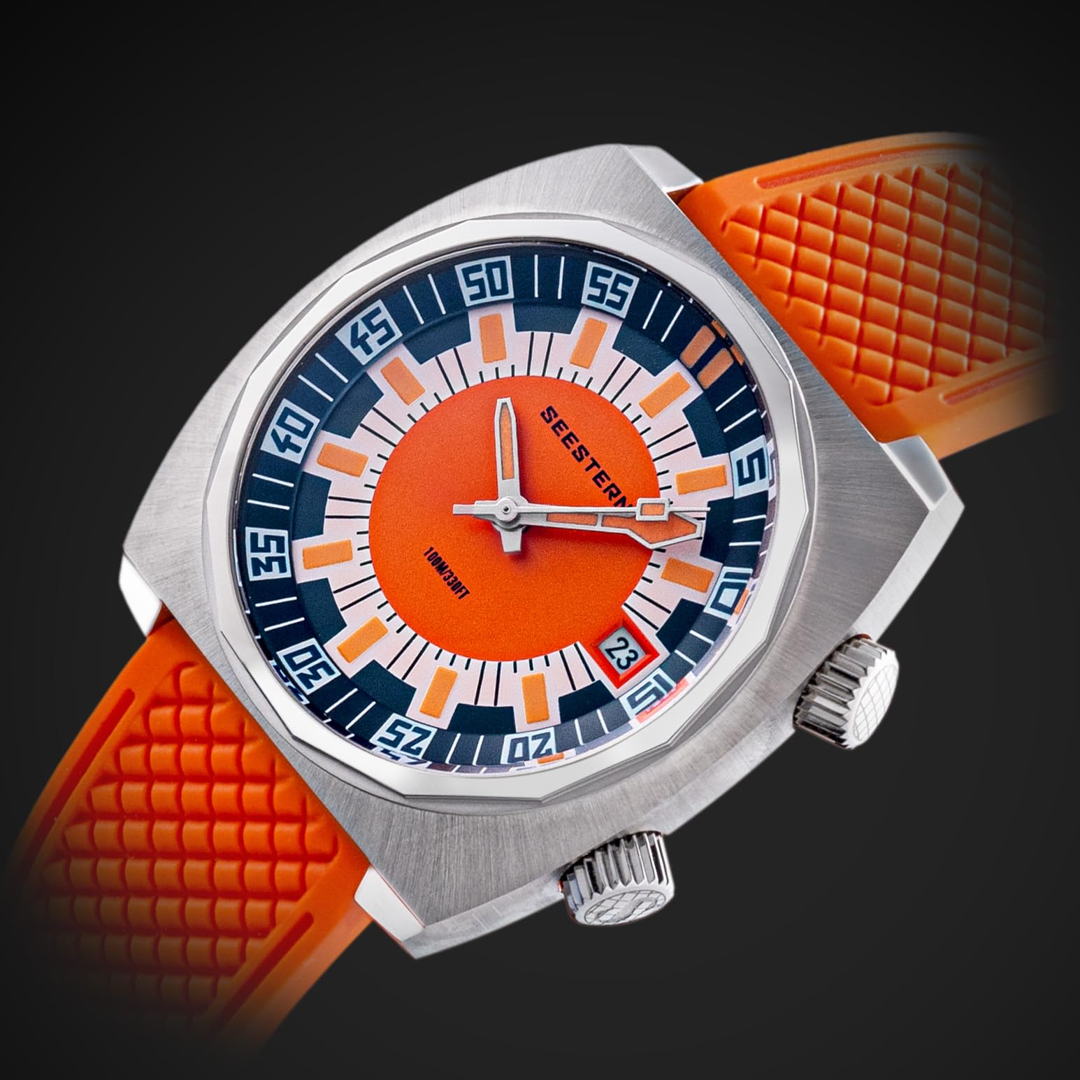 Sugess S471.01.O - Orologio sportivo meccanico da uomo, con lunetta interna, modello Seagull 1963
