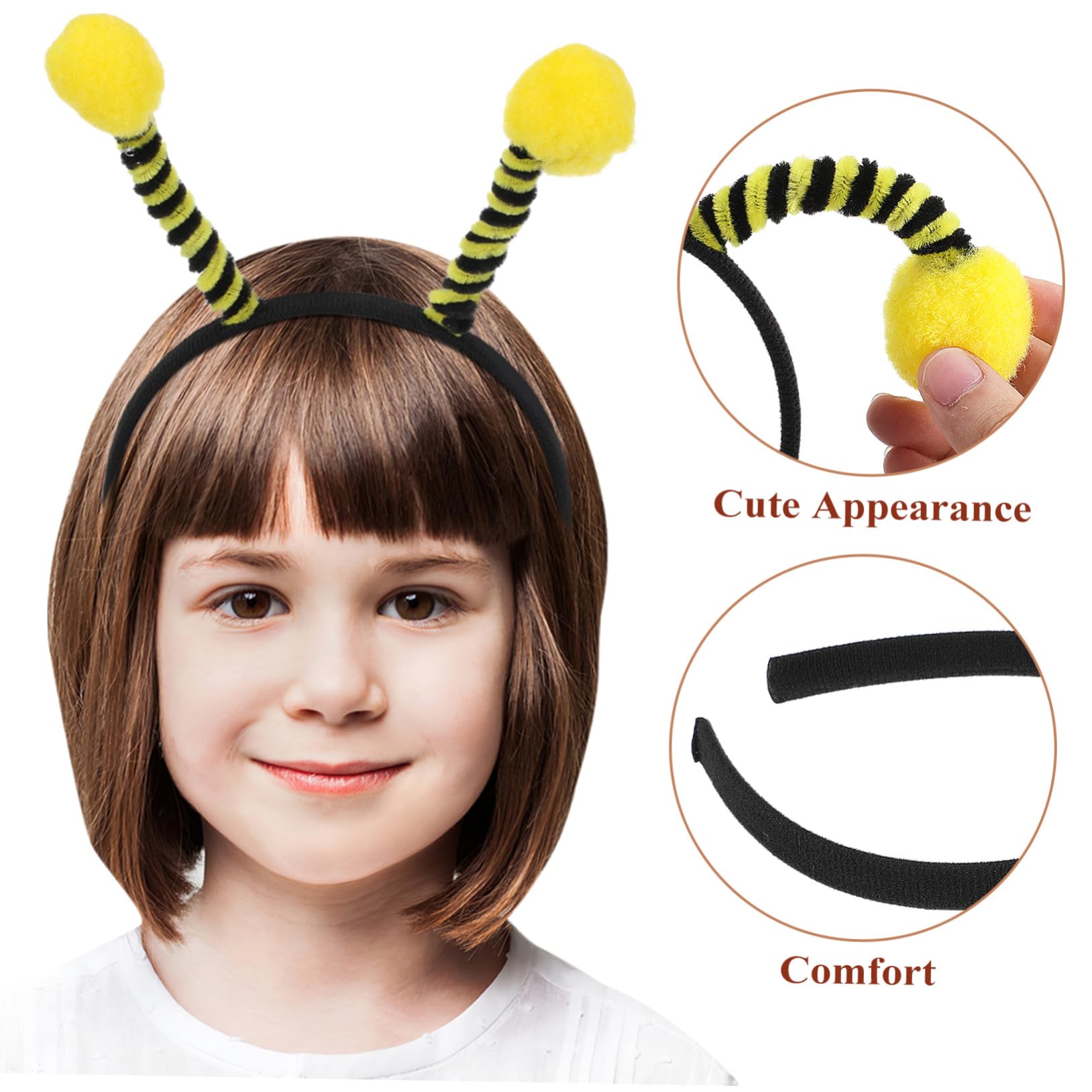 Bienenantennen Stirnband 12 Stück Kinder Haarreifen Antennen Haarband Kostüm Party Zubehör