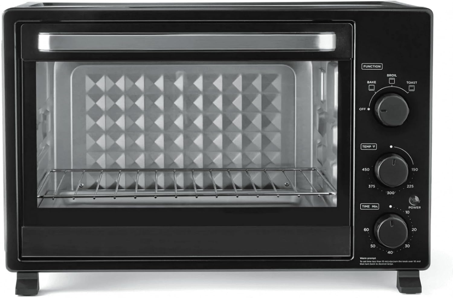 XL Toaster Oven, 34QT, 6-Slice Family Size, Black, 1500W, New, Offers 3 Functions—Toast, Bake, And Broil—for Various Cooking Needs, Matte Black Exterior Complements Any Kitchen Décor