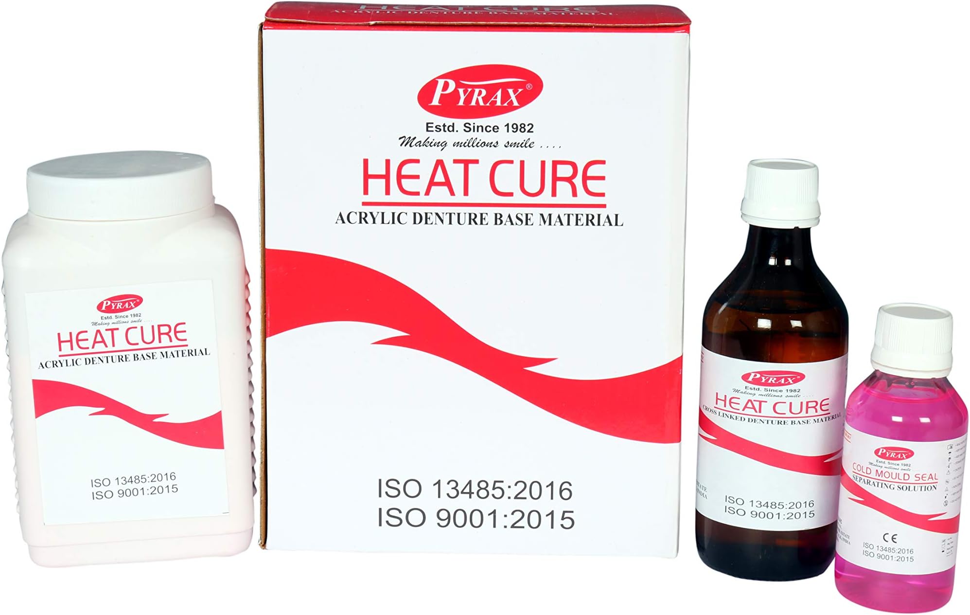PYRAX Heat Cure Denture Base Acrylic Material Combo Pack(Light Veind Pink S)