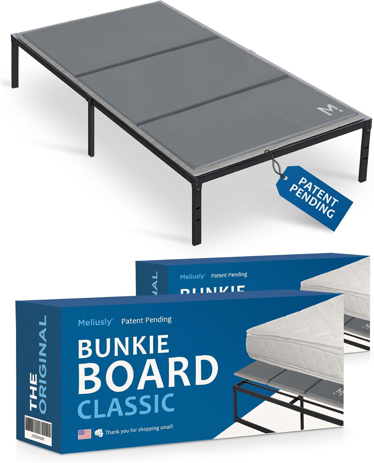 Meliusly Premium 10mm Bunkie Board Twin 2-Pack (38x75'') Patent Pending Low Profile Bed Board Design - Breathable, Noise Minimizing, Moisture Resistant Bunkieboards, Low Profile Bed Support