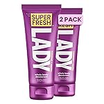 Super Fresh Lady Whole Body Deodorant for Women Twin Pack Aluminum Free Lotion for Privates Body and Skinfolds Stops Odor Coconut Vanilla Scent Feminine Hygiene Two 4 oz Tubes for Daily Use