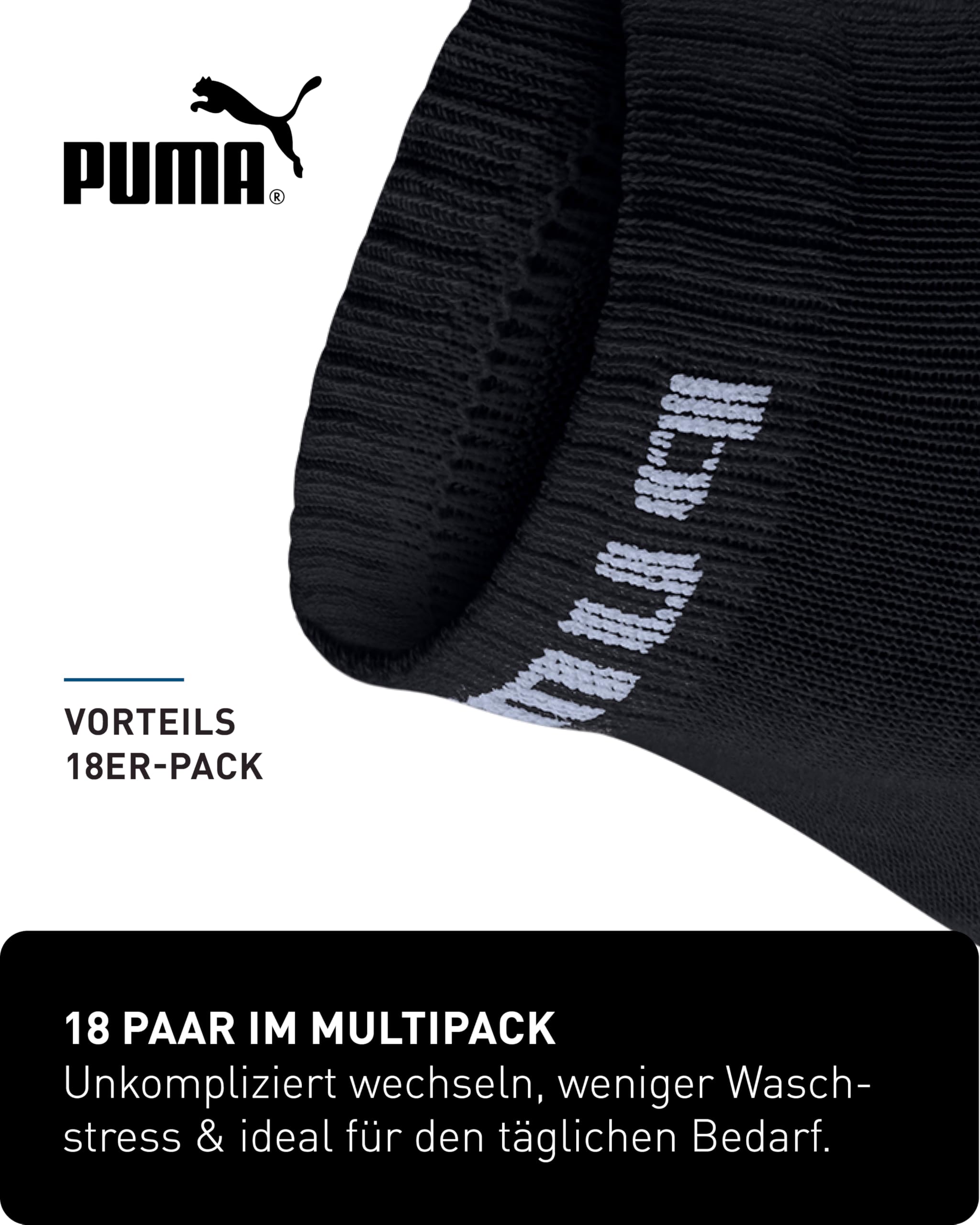 PUMA Skarpety ćwiartkowe, unisex, 18 par, kolekcja Statement