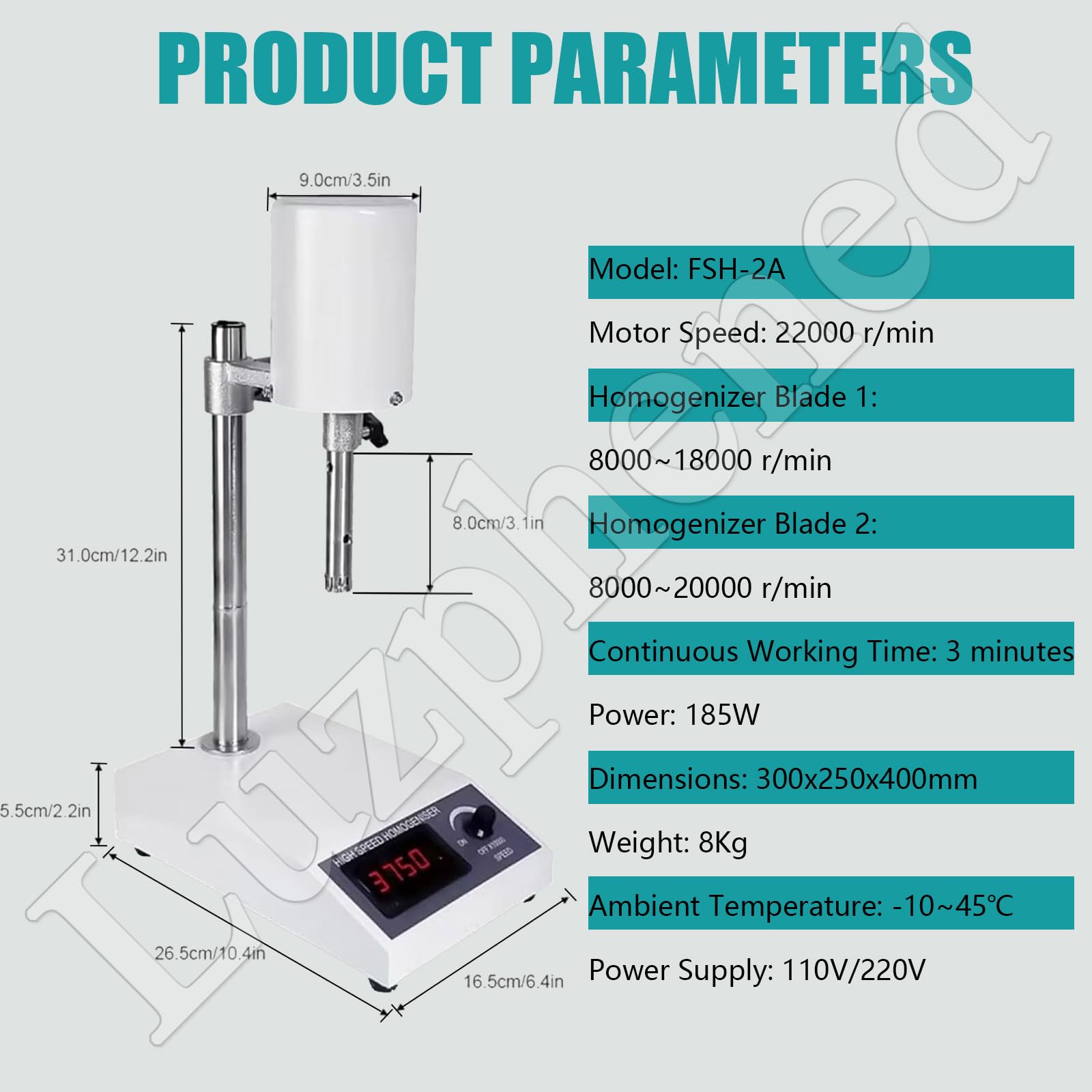 Mezclador homogeneizador de laboratorio, mezclador de dispersión emulsionante ajustable de alta velocidad para uso en laboratorio