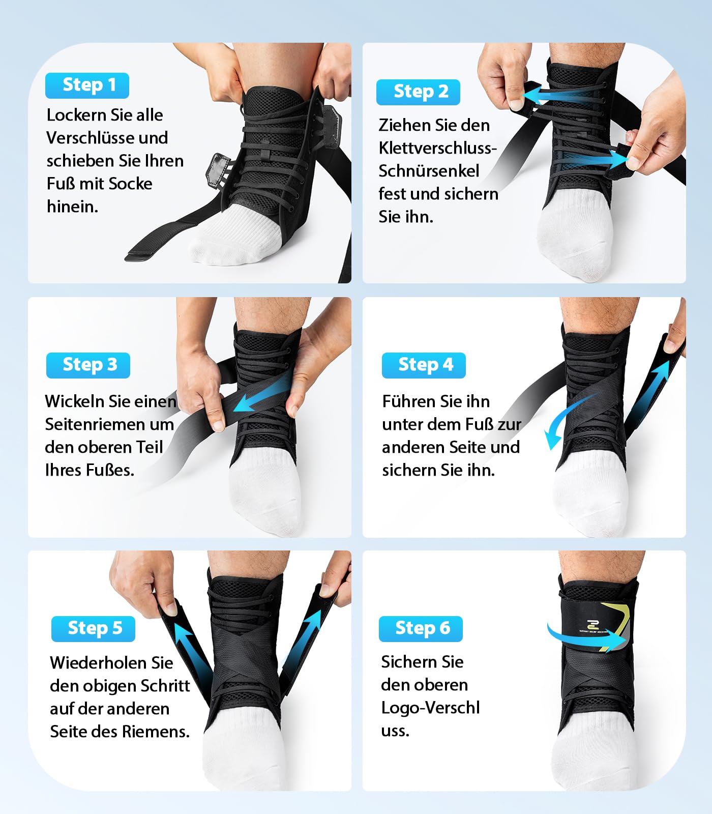 ZOELION Tobillera con cordones rápidos con almohadillas estabilizadoras en forma de coche, ajuste delgado, soporte de tobillo para hombres y mujeres, para esguinces, recuperación de lesiones, deporte