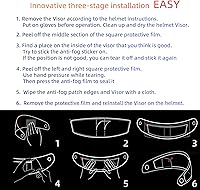 Vista 7 de Protector de visera universal para casco de motocicleta de cara completa, lente resistente a la niebla, inserto de visera transparente, película