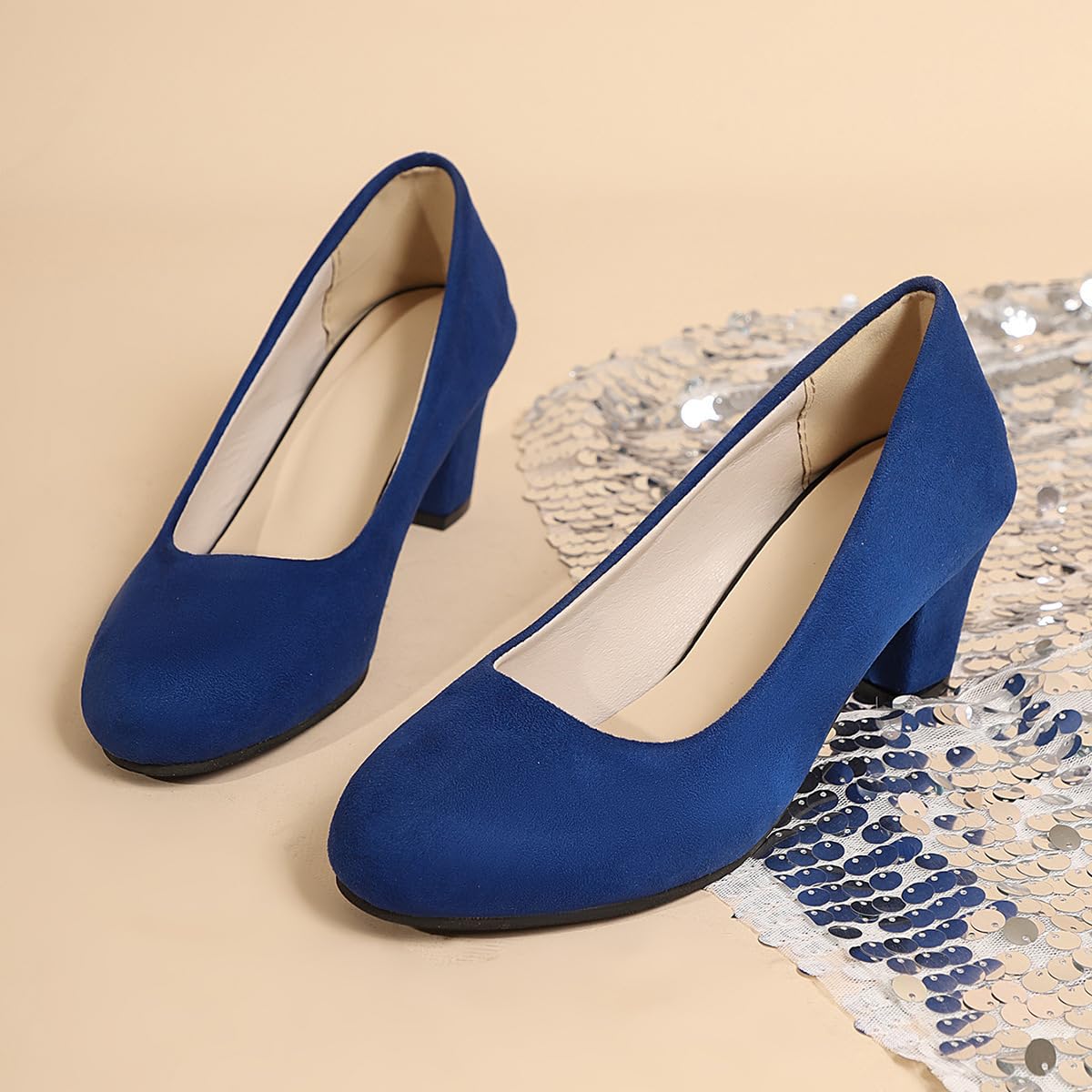 Tacones altos casuales con correa cruzada para mujer, tacones de bloque medio Mary Jane con correa al tobillo, zapatos de corte para mujer, zapatos de trabajo de apoyo cómodo