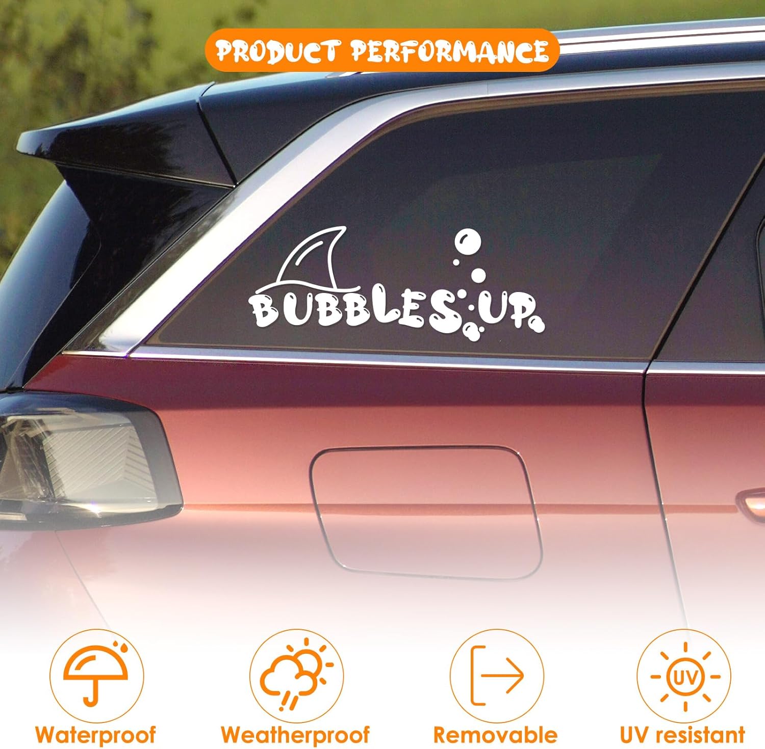 Aolamegs 7" Bubbles Up Car Decal - 2 Pack Vinyl Windows Stickers, Weatherproof Transfer Decals for Laptop/Car/Truck/Window/Bumper - Image 2