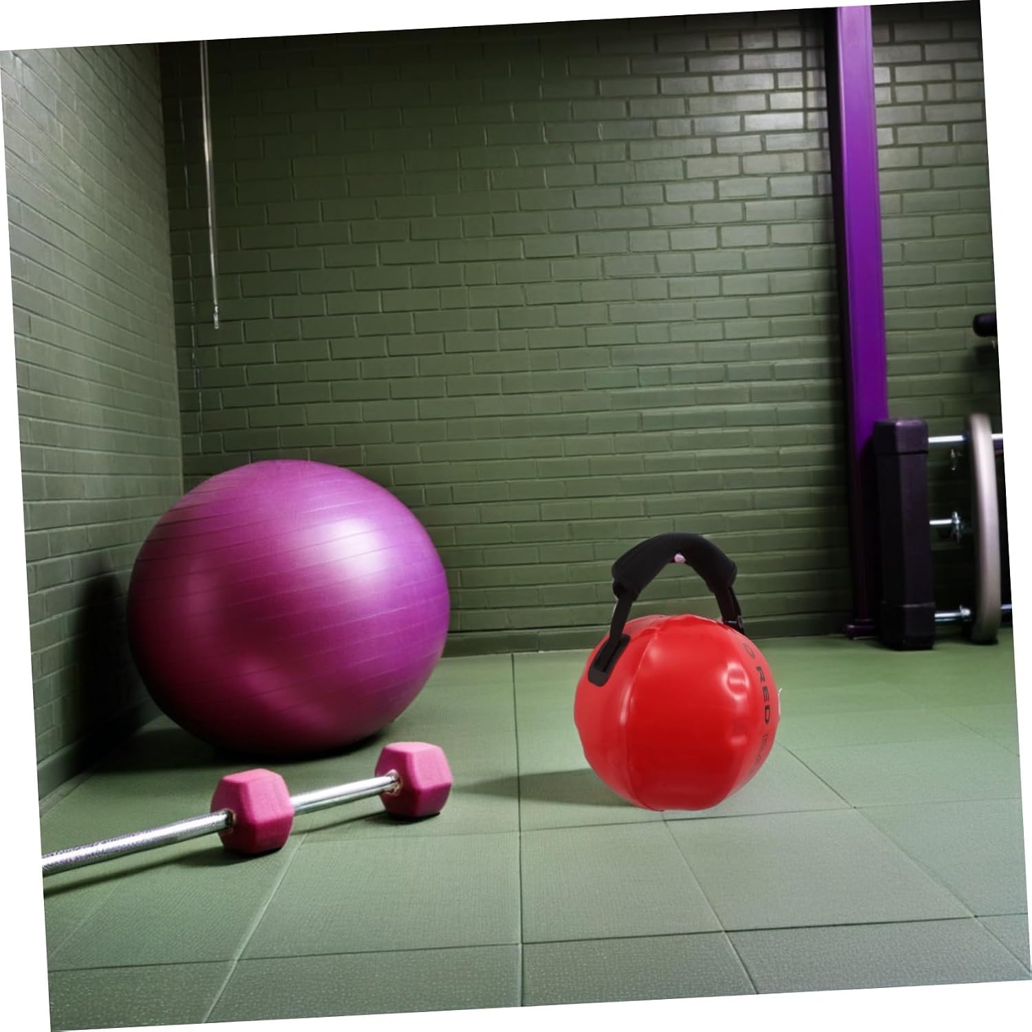 Alasum Weighted Water Sandbag for Fitness Training, 11.8"x11.8" Portable Kettlebell Alternative Sand Bag with Adjustable Weight, Red 30x30cm for Strength and Outdoor Workouts