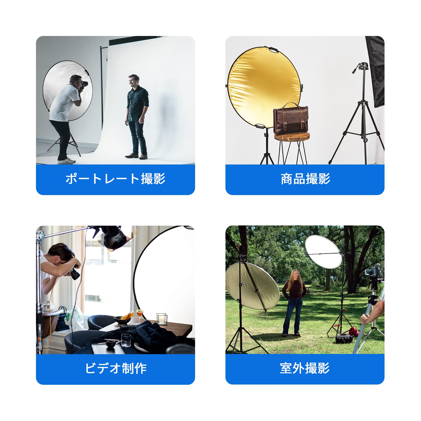 Amazon | Selens 撮影用 5-IN-1丸レフ板80cm+リフレクターホルダー+2M