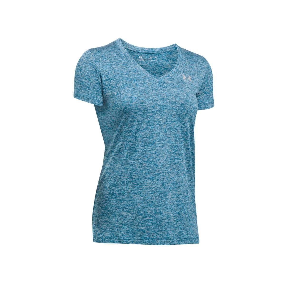 Under Armour, Tech Ssv, Maglietta A Maniche Corte, Donna, Blu (Bayou Blue/Metallic Silver 953), M